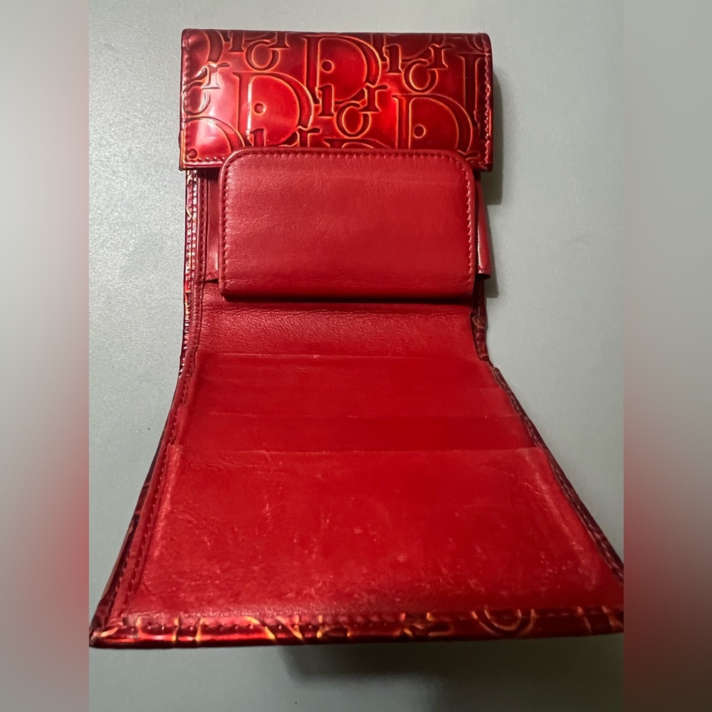 Dior Red Embossed Wallet - Picture 11 of 16